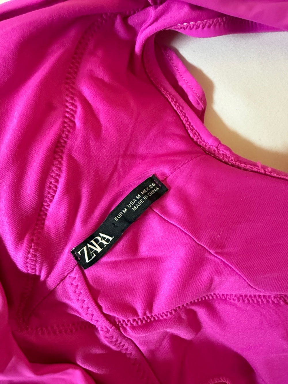 Zara Fuchsia One-Shoulder Ruffle Swimsuit - Picture 4 of 4